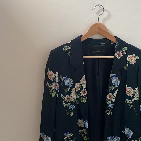 Zara Jackets & Coats Zara Floral Blazer Poshmark